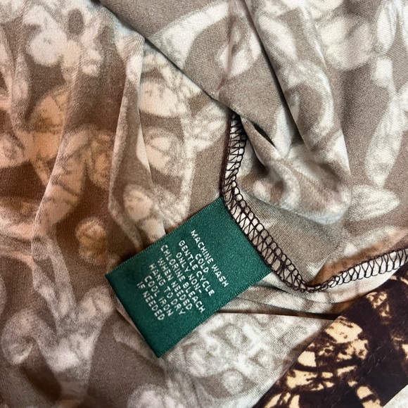 Lauren Ralph Lauren Stretch Safari Print Gathered Waist Fitted Slimming Dress 14 - Picture 10 of 11